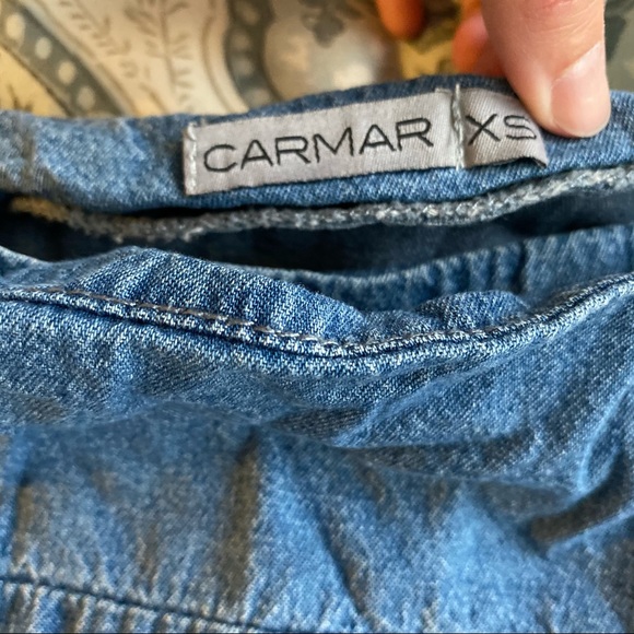 LF Carmar Chambray Wrap Tie Denim Blue Rum Skirt - Picture 5 of 6